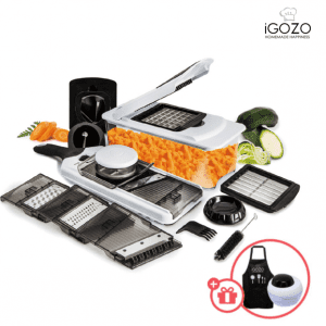 IGOZO 8 In 1 Premium Chopper And Slicer (Free Waterproof Kitchen Apron And Mini Food Chopper)