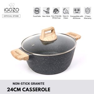 24cm non-stick granite casserole