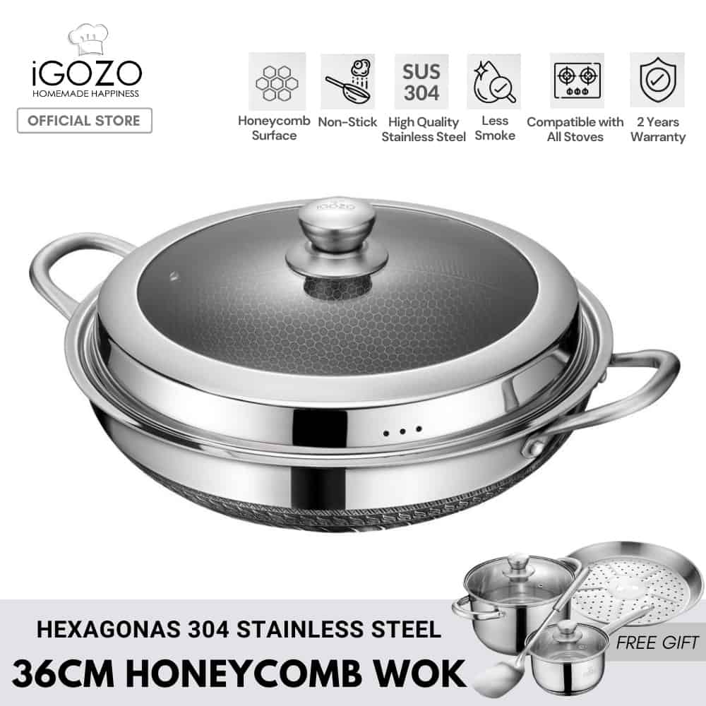 stainless steel honeycomb wok